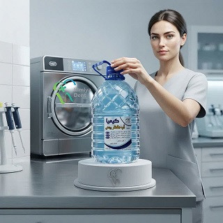 آب مقعطر پزشکی کیمیا – ۱۰۰٪ خالص دو بار تقطیر – ظرف ۵ لیتری